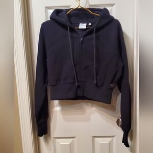 TNA Black Sweatfleece Cozy Fleece Zip Up Hoodie Size Medium